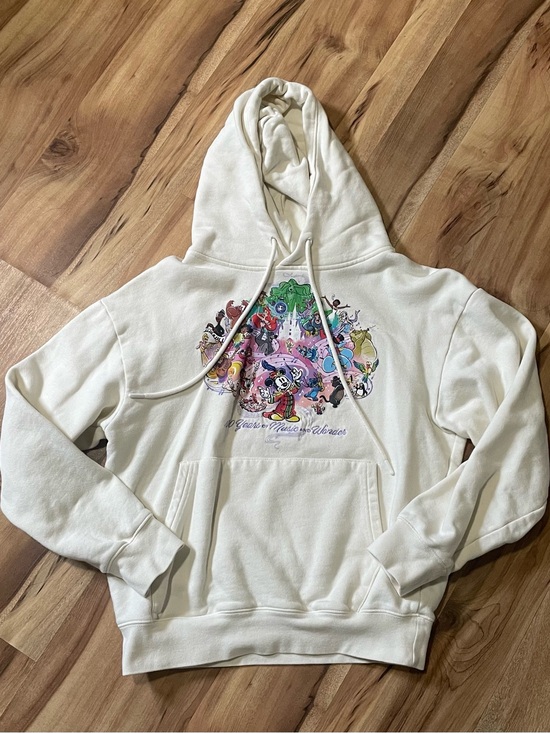 Disney Tops - Disney 100 Years of Music & Wonder Mickey Mouse Cream Graphic Hoodie XS 2023